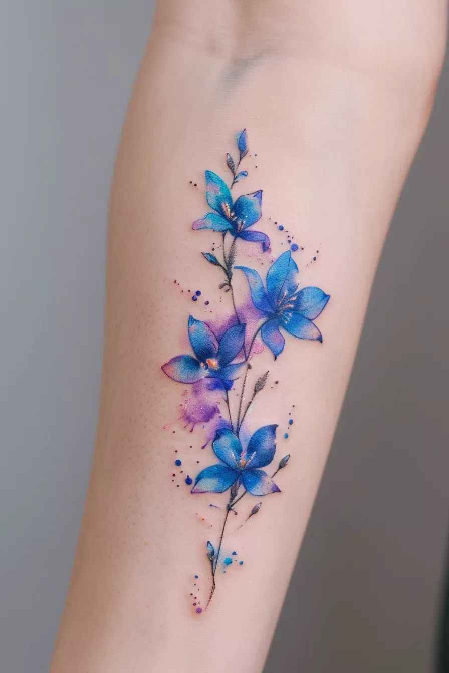 Tatouage fleur de lotus aquarelle