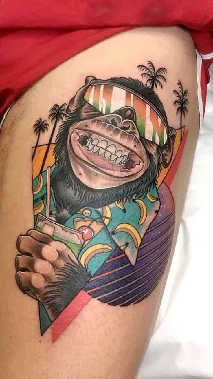 Tatouage New School animal singe
