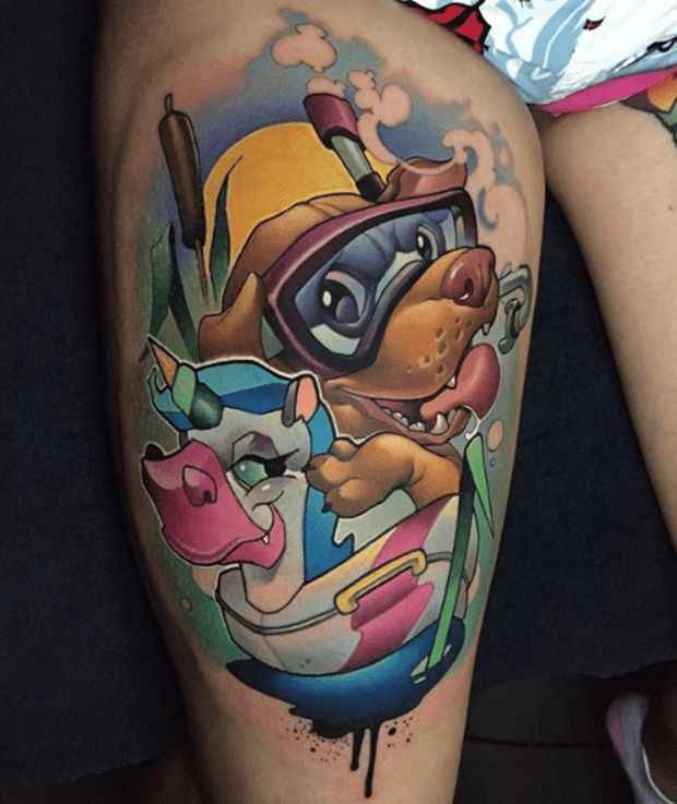 Tatouage New School animal