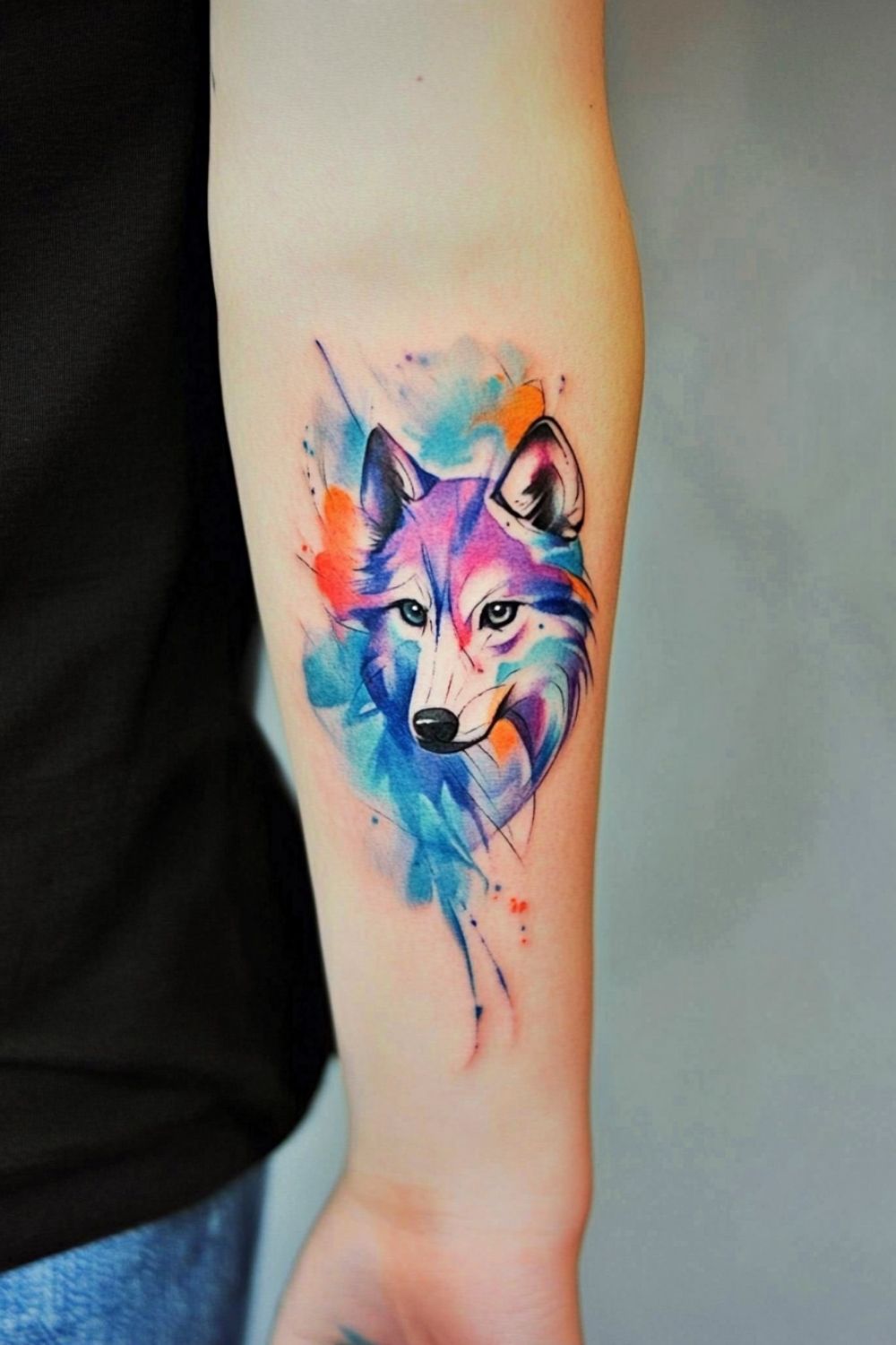Tatouage aquarelle animal