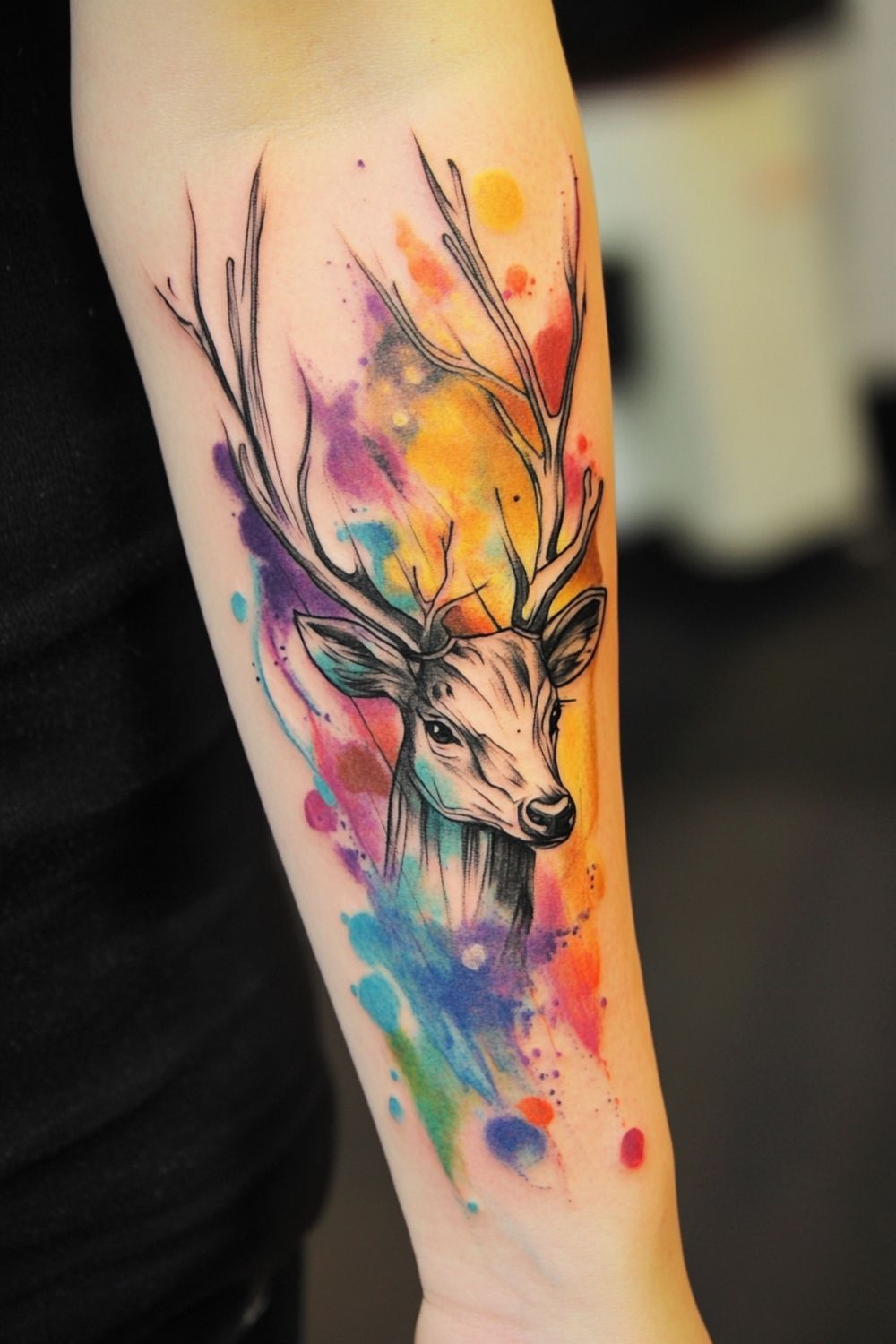 Tatouage aquarelle animal