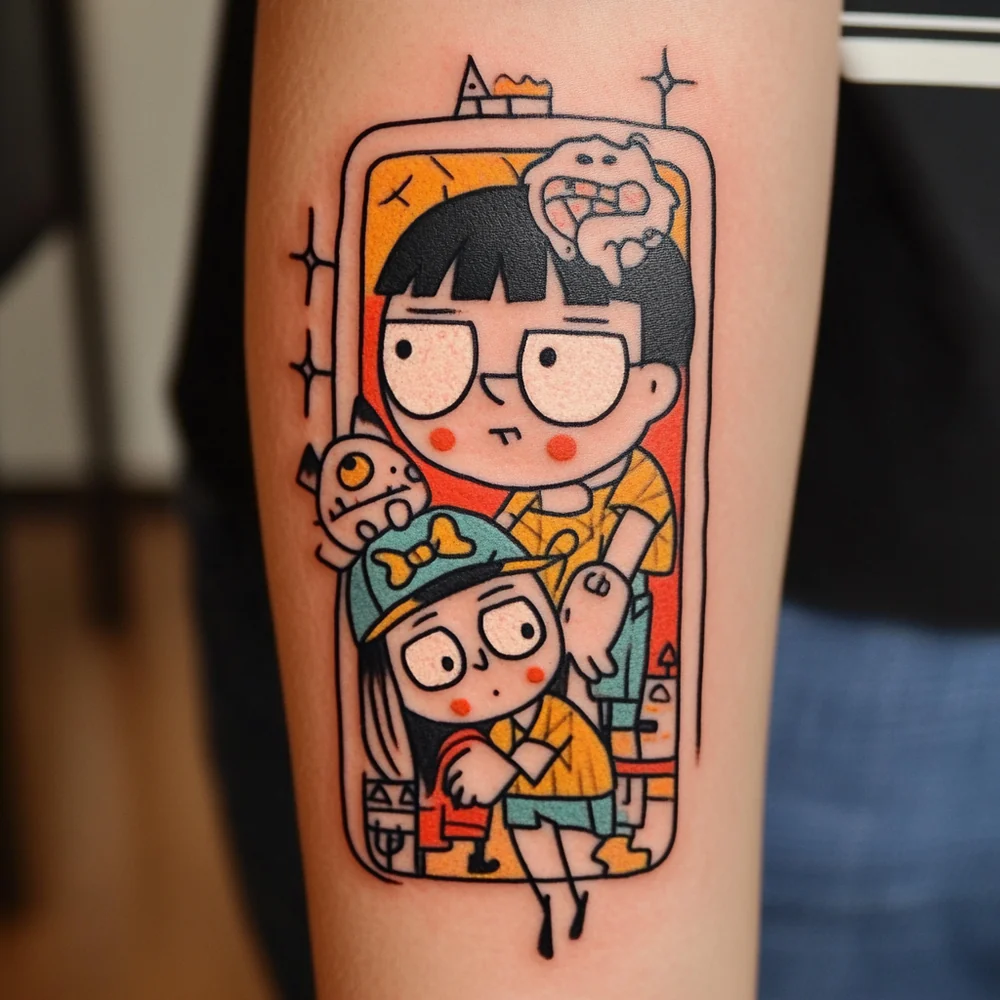 Tatouage cartoon – personnage de dessin animé