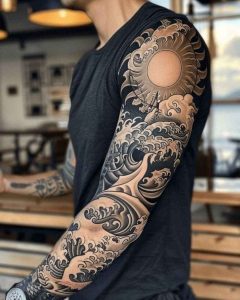 Tatouage japonais black grey 3