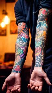 Tatouage japonais bras couleur 4