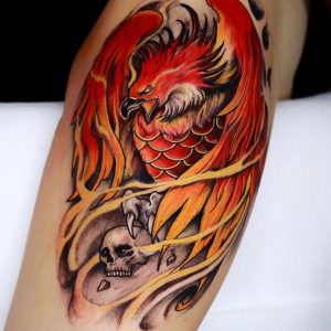 Tatouage néo-traditionnel phoenix_7