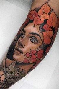 Tatouage néo-traditionnel portrait femme_9