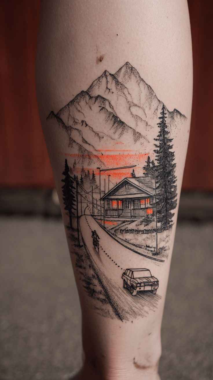 Tatouage paysage réaliste _7