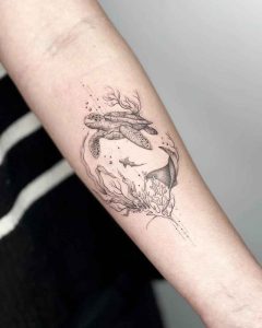 tatouage Fine Line tortue_10_11zon