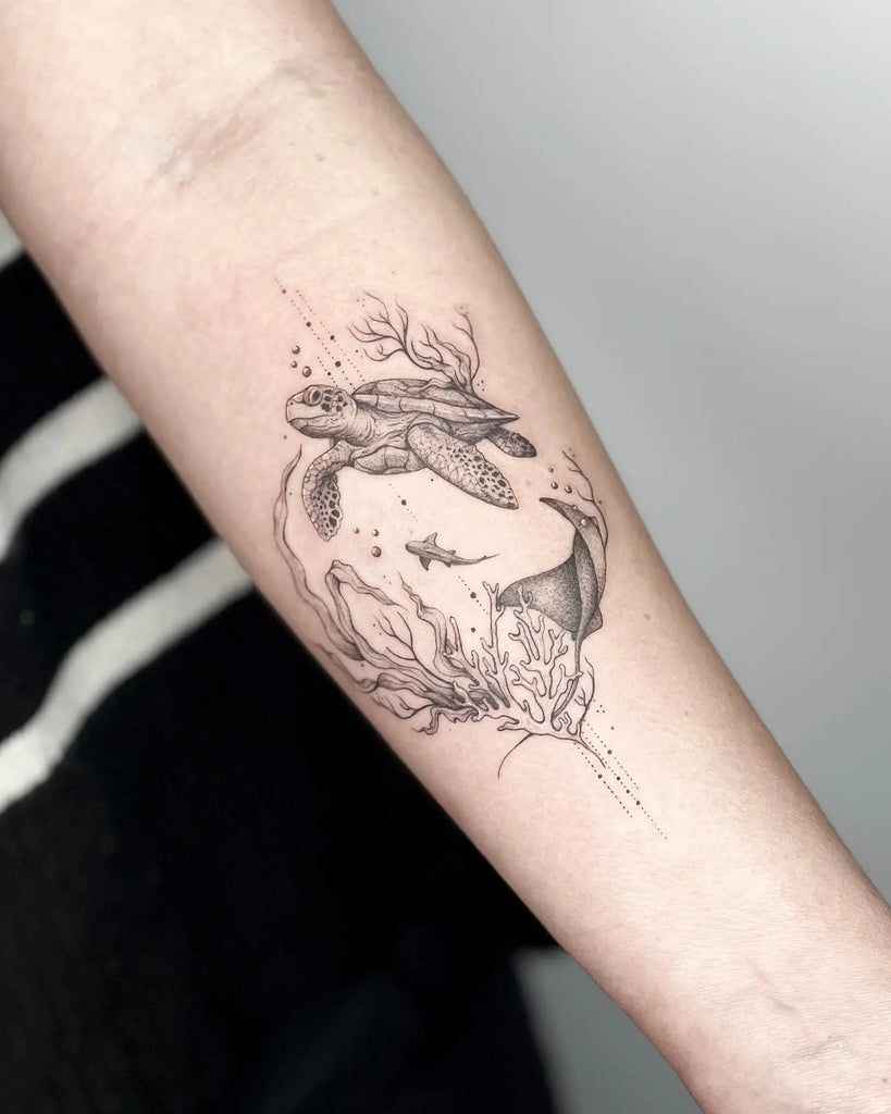 tatouage Fine Line tortue_10_11zon
