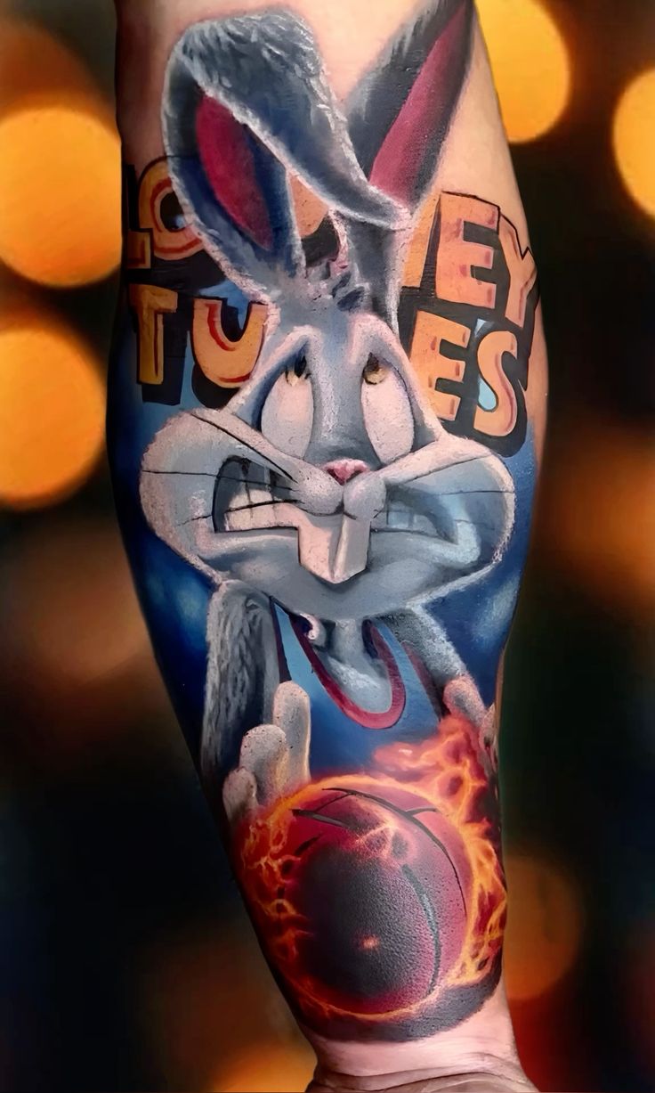 tatouage looney tunes cartoon couleur