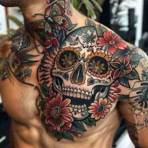 tatouage mexicain latino homme couleur_7