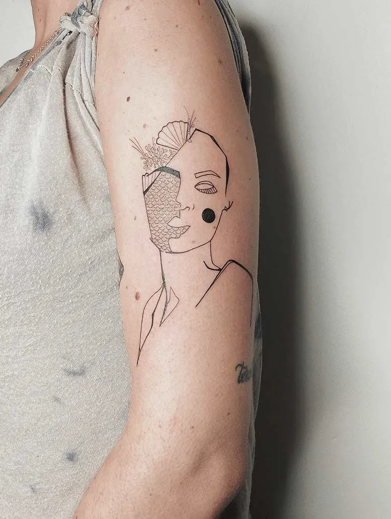 Galerie de tatouages 30 Noire De Ligne