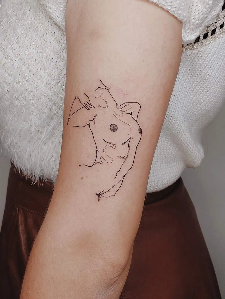 Galerie de tatouages 28 Noire De Ligne