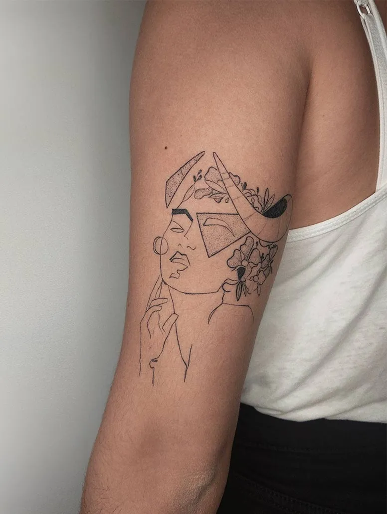Galerie de tatouages 25 Noire De Ligne