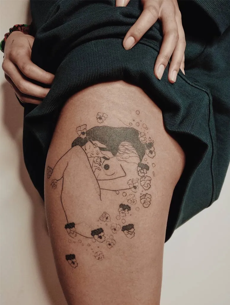 Galerie de tatouages 23 Noire De Ligne